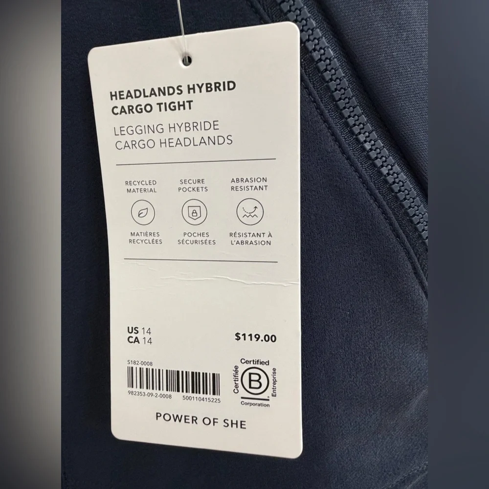 Athleta Headlands Hybrid Cargo Tight Navy - Picture 2 of 6